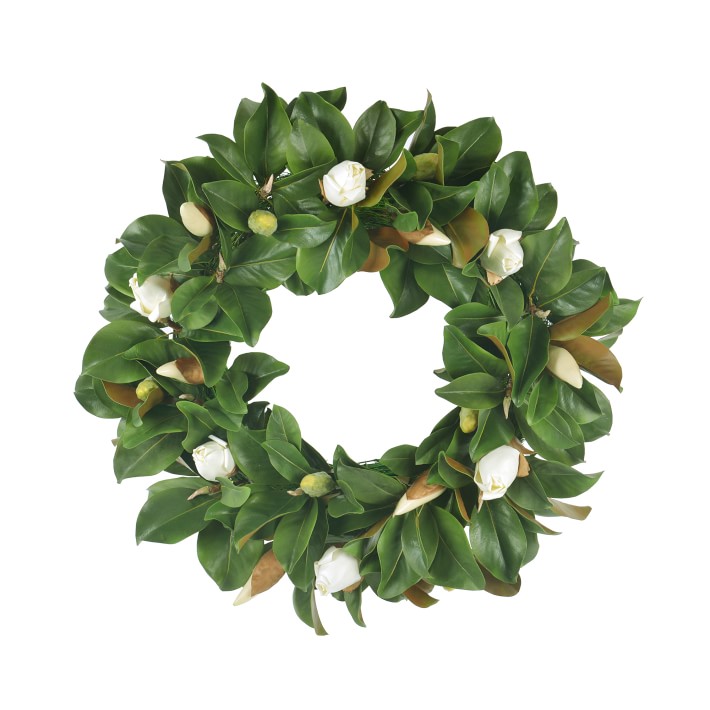 Faux Magnolia Bud Wreath, 30&quot;
