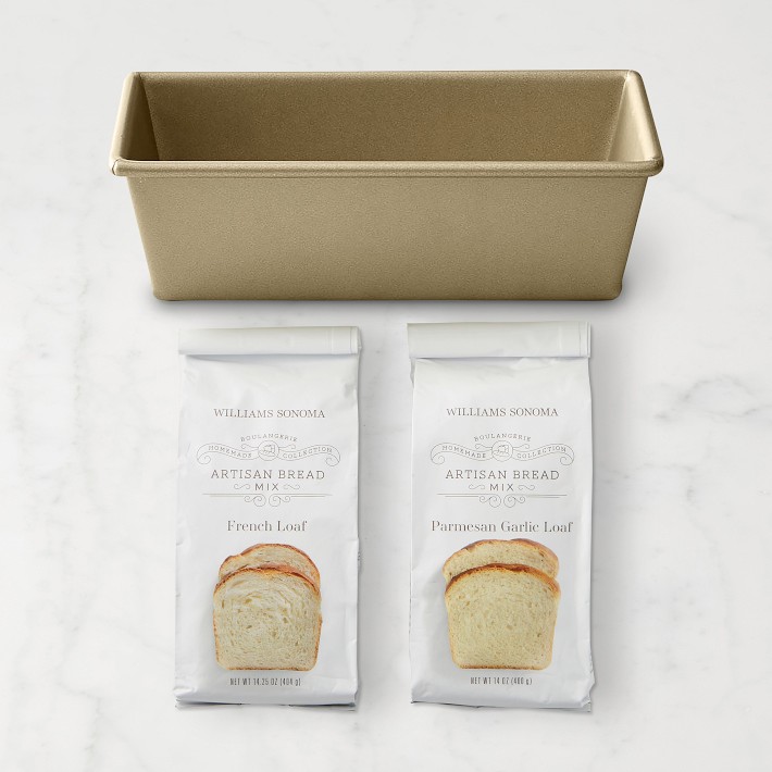 Williams Sonoma Artisan French &amp; Parmesan Garlic Bread Mixes with Goldtouch&#174; Pro Loaf Pan