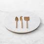 Marble &amp; Brass Cheese Board with Cheese Knives