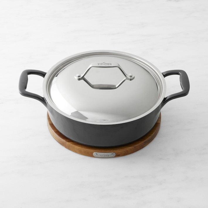 All-Clad Enameled Cast Iron Braiser with Trivet, 4-Qt. | Williams Sonoma