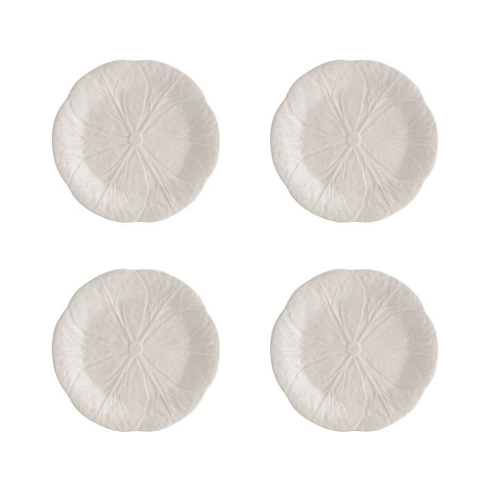 Bordallo Pinheiro Cabbage Canapé/Cake Plates, Set of 4