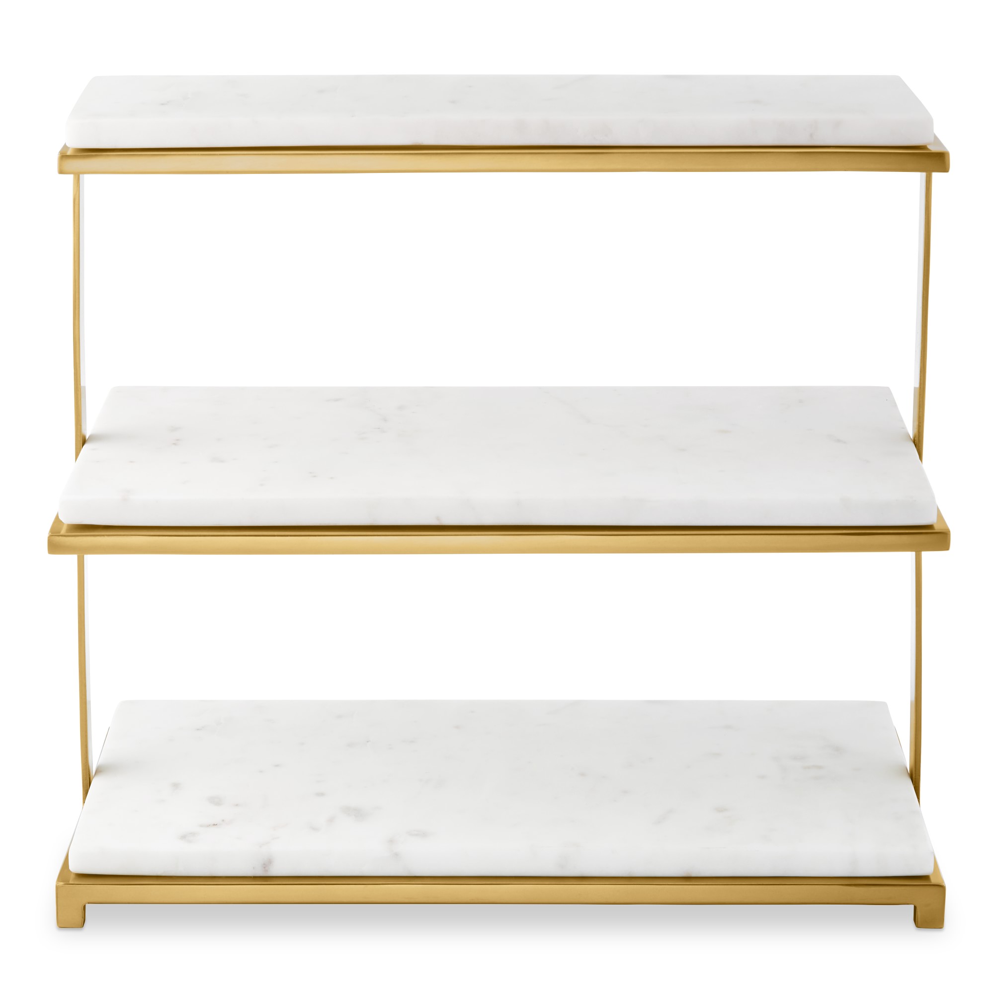 OPEN BOX: Marble & Brass 3-Tiered Stand