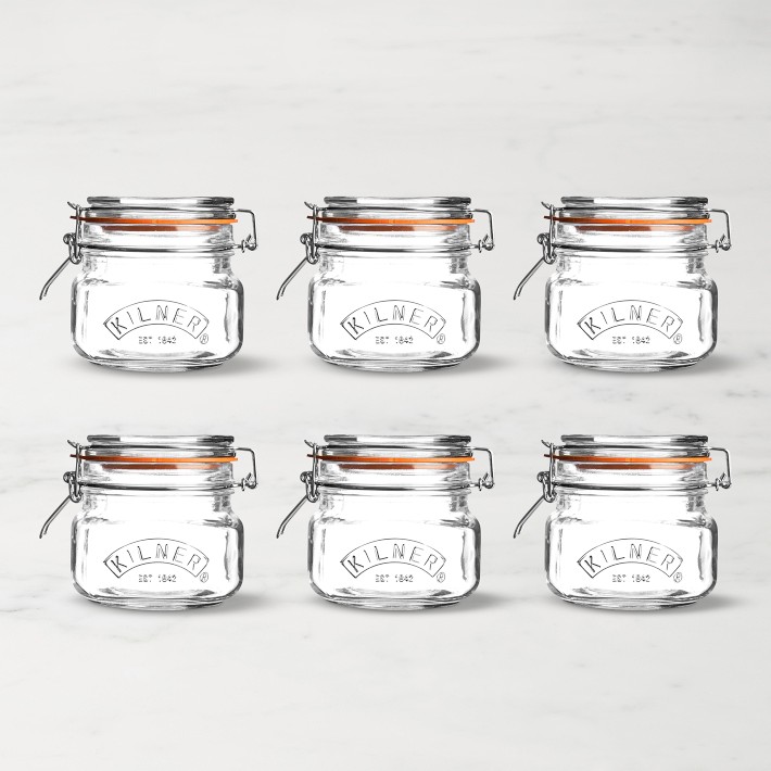 Kilner Square Clip Top Jar, Set of 6
