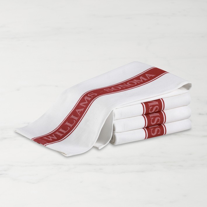 Claret Red - Williams Sonoma Classic Logo Towels, Set of 4