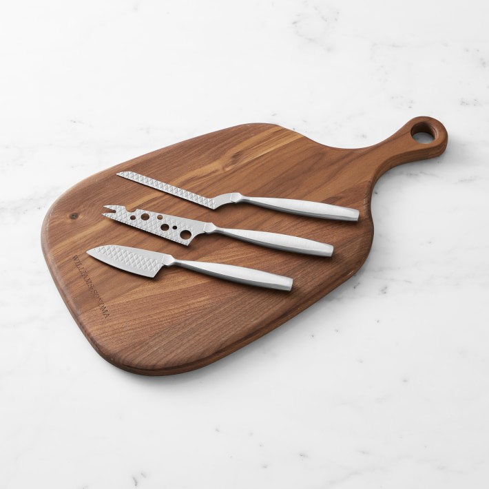 Williams Sonoma Walnut Cheese Board with Cheese Knives Williams Sonoma CA Williams Sonoma