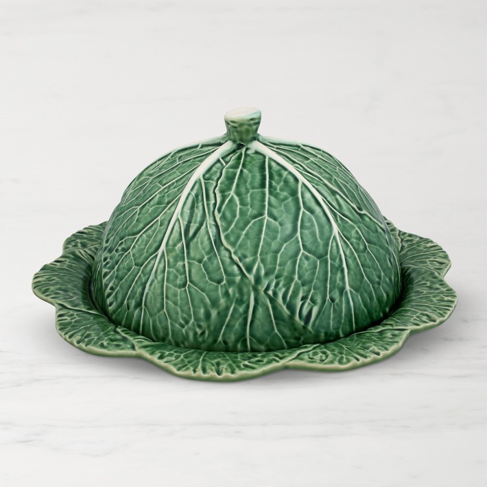 Bordallo Pinheiro Cabbage Cheese Tray with Lid