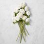 Jeff Leatham Real Touch Faux White Ranunculus Stems, Set of 12