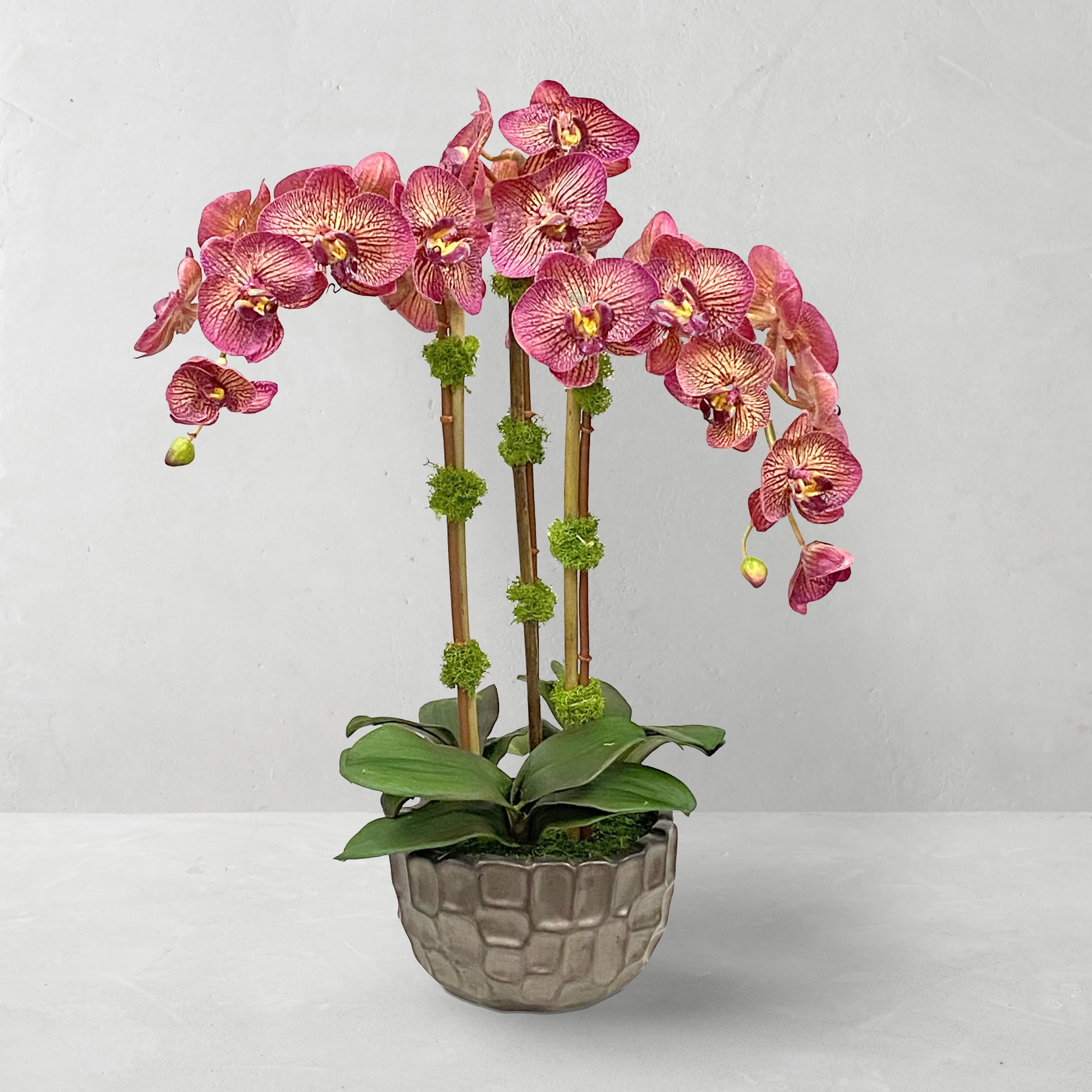 23" Faux Orchids in Planter