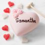 Personalized Chocolate Breakable Pink Heart with Roses