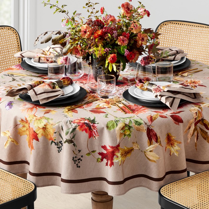 Harvest Bloom Tablecloth, 70" Round