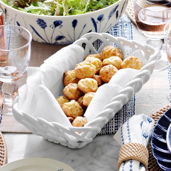 Low Ceramic Woven Bread Basket | Williams Sonoma
