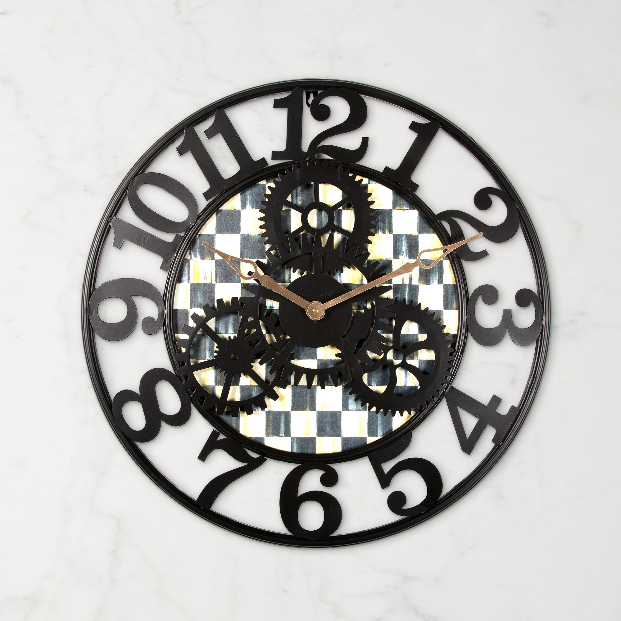 MacKenzie-Childs Courtly Check Farmhouse Wall Clock