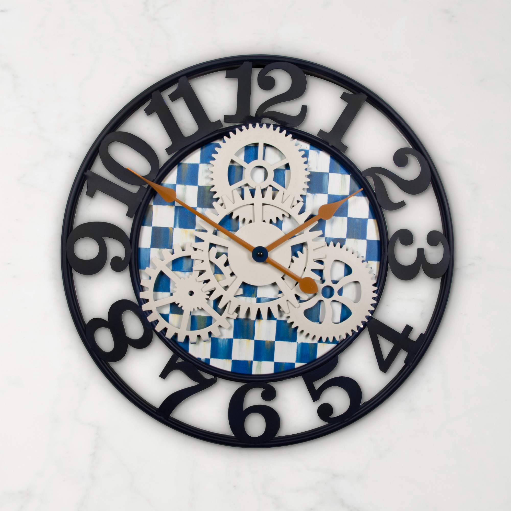 MacKenzie-Childs Royal Check Farmhouse Wall Clock