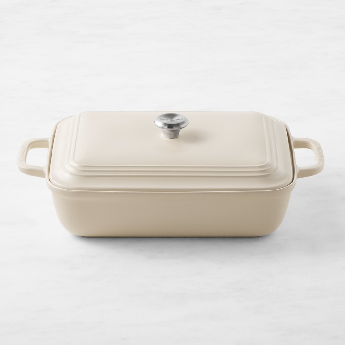 Le Creuset San Francisco Stoneware Rectangular Covered Baker, Broiche, 4-Qt.