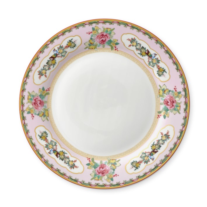 Famille Rose Dinner Plates in color Pink Rim