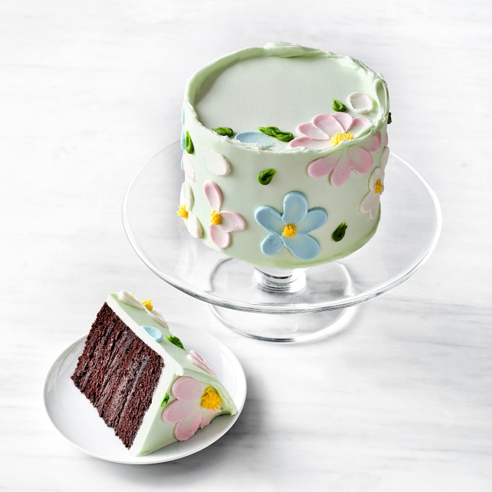 Floral Four-Layer Chocolate Cake, Serves 8-10