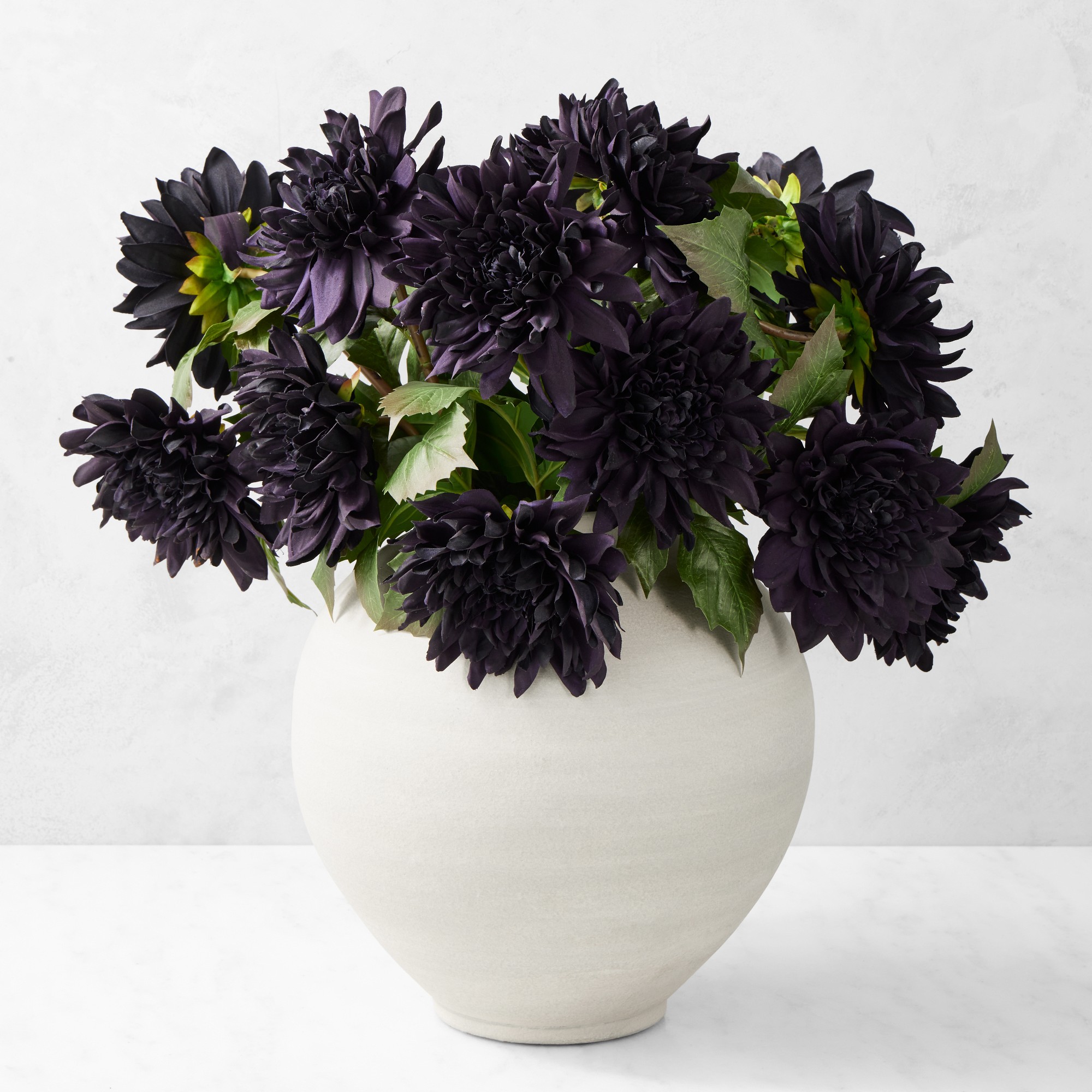 Jeff Leatham Real Touch Faux Black Dahlia Stems, Set of 12