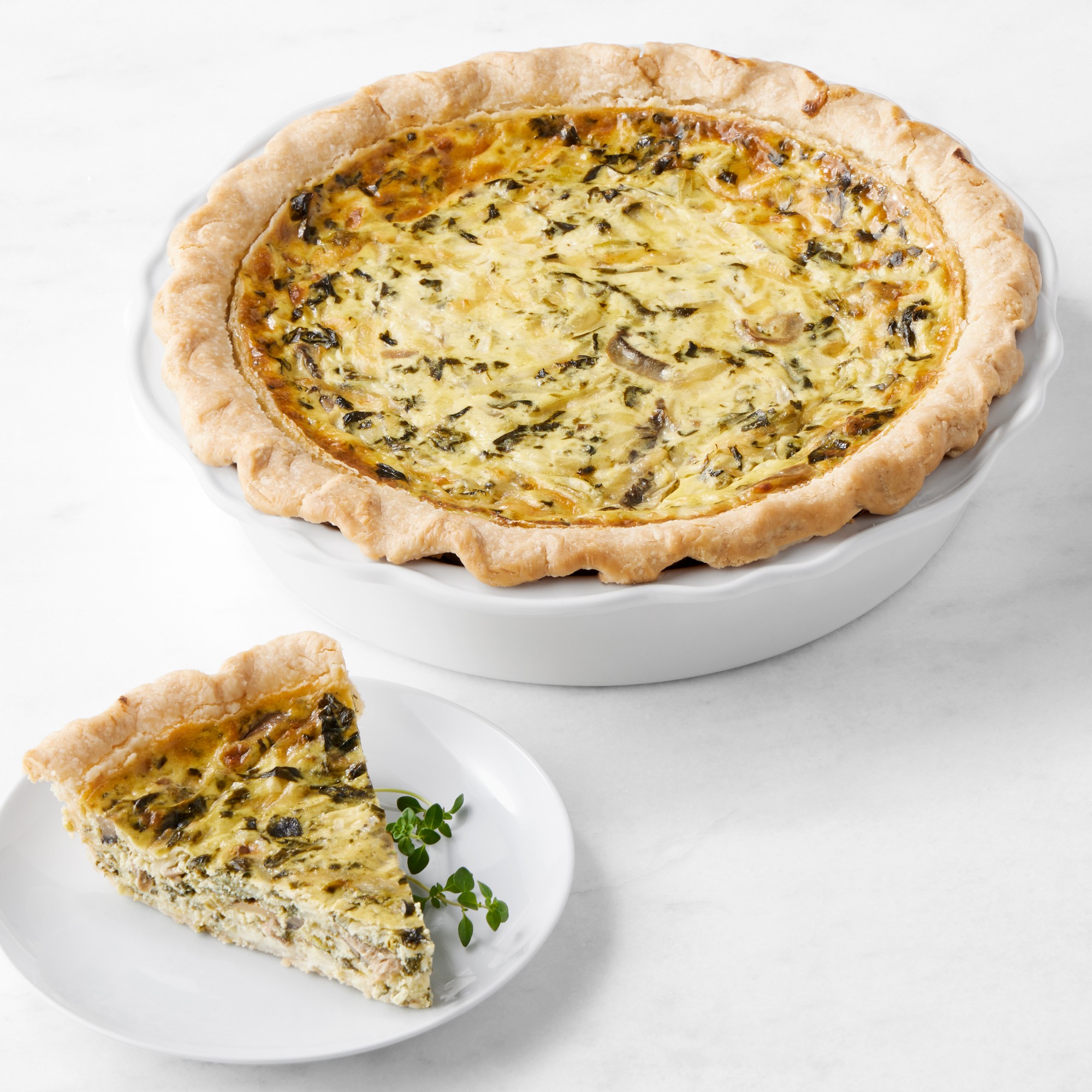 Quiche Spinach & Mushroom Pie, Serves 8