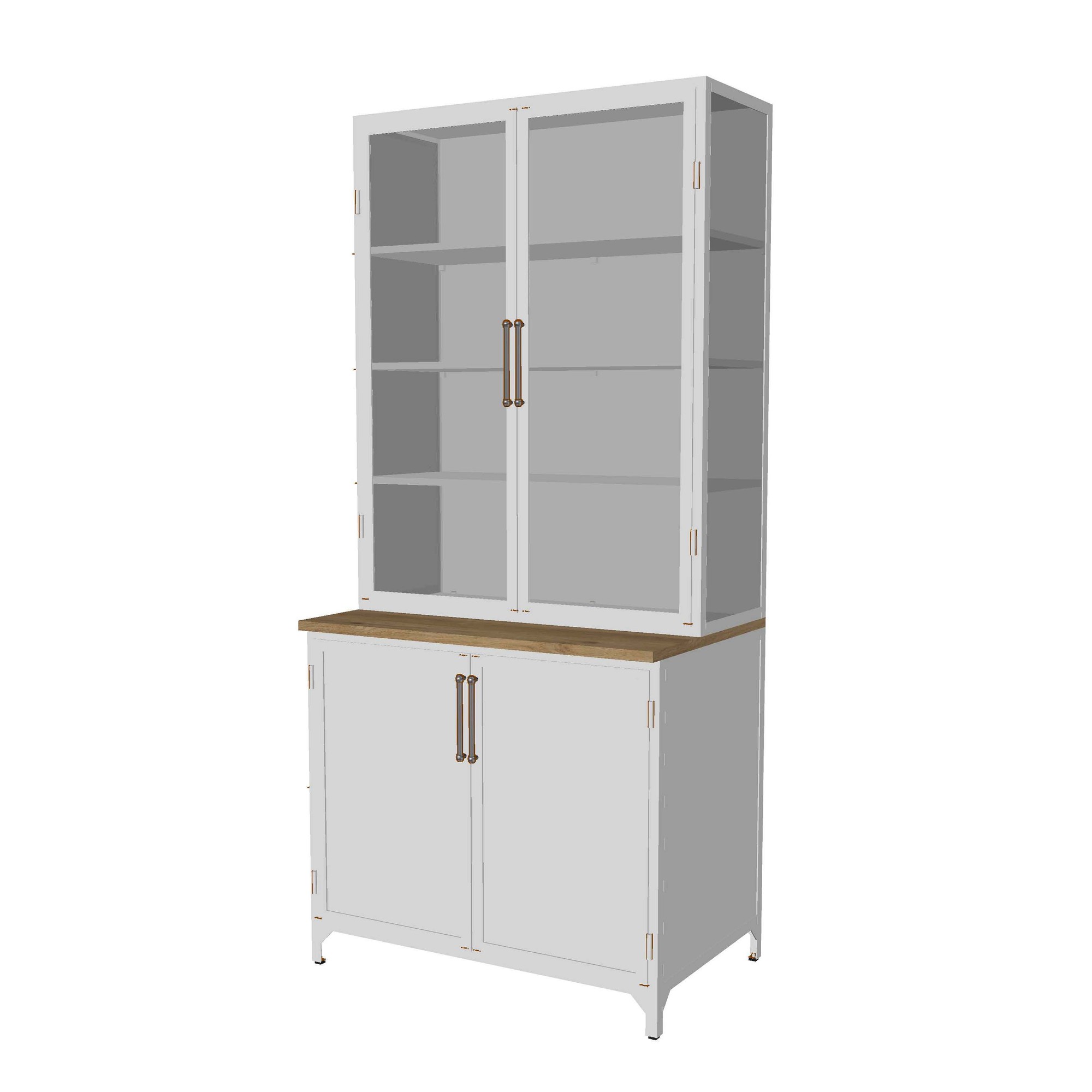 Colt - Door Glass Storage Cabinet with Counter