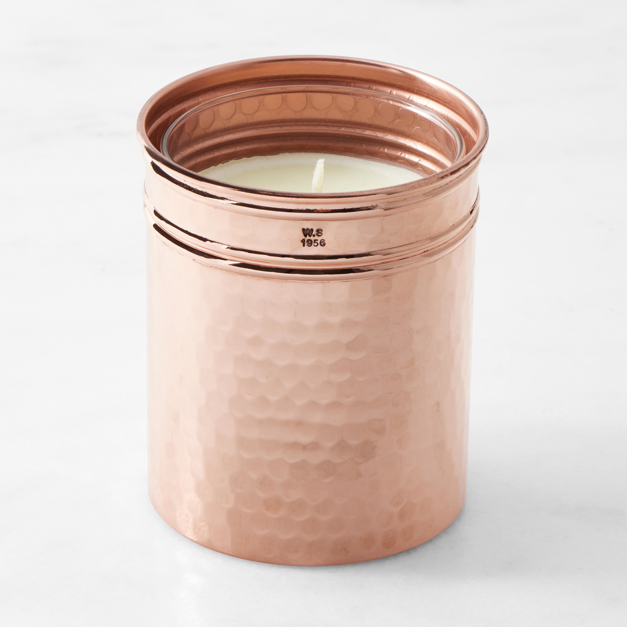 Williams Sonoma Hammered Copper Candle Sleeve