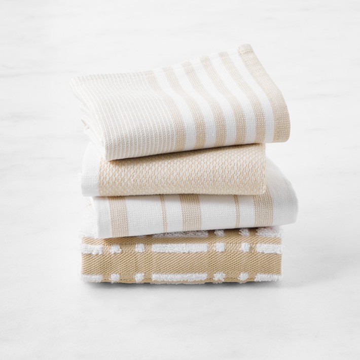 Williams Sonoma Super Absorbent Multi-Pack Dishcloths, Set of 4 (Khaki)