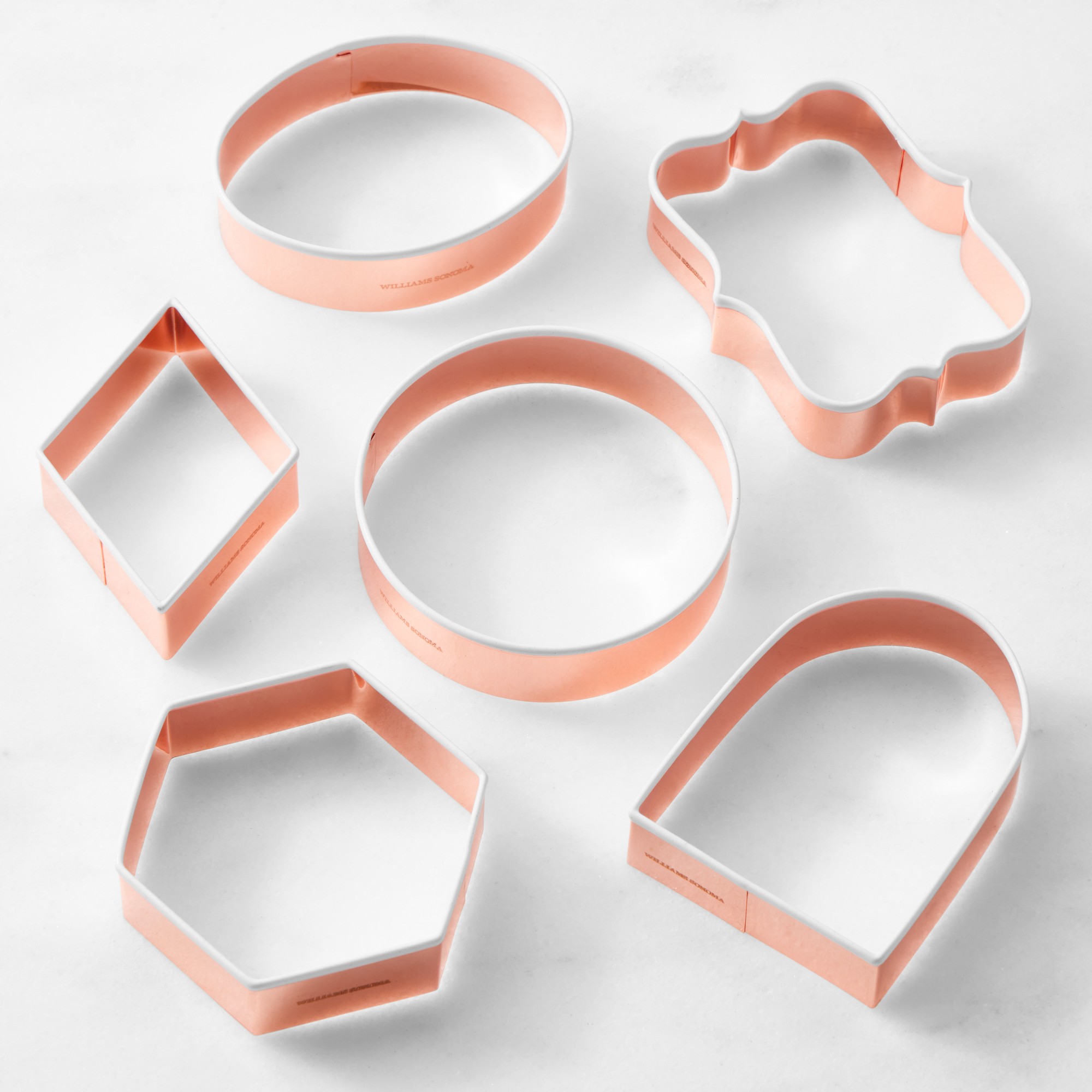 Williams Sonoma Copper Shape Cookie Cutters on Ring, Set of 6