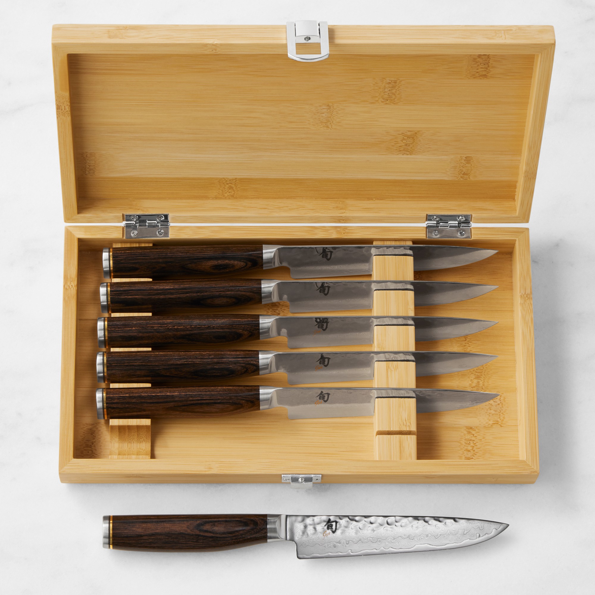 Shun Premier Steak Knives in Bamboo Box, Set of 6