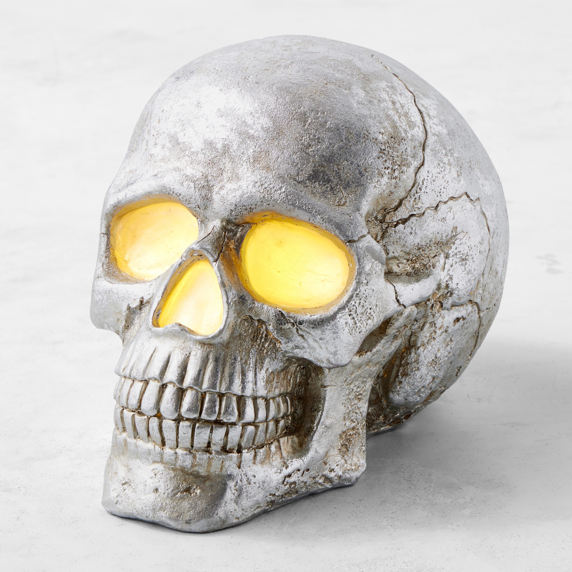 Pre-Lit Silver Skull