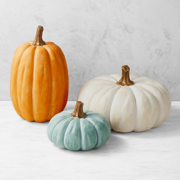 Outdoor Pre-Lit Faux Pumpkins | Williams Sonoma