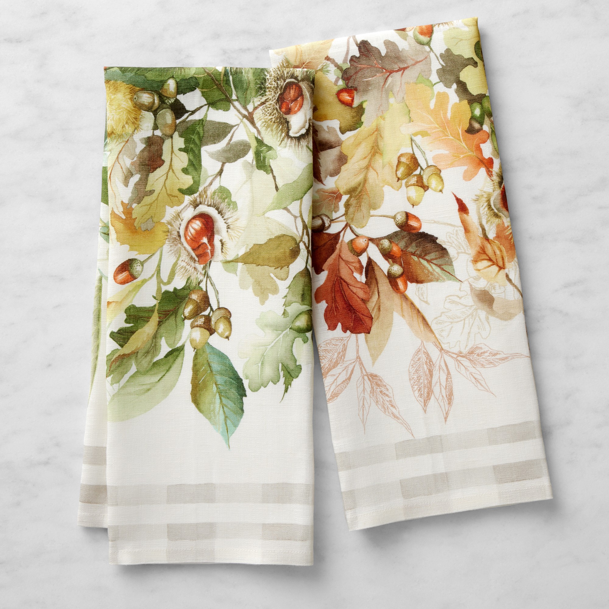 Autumnal Chesnut Towels, Set of 2