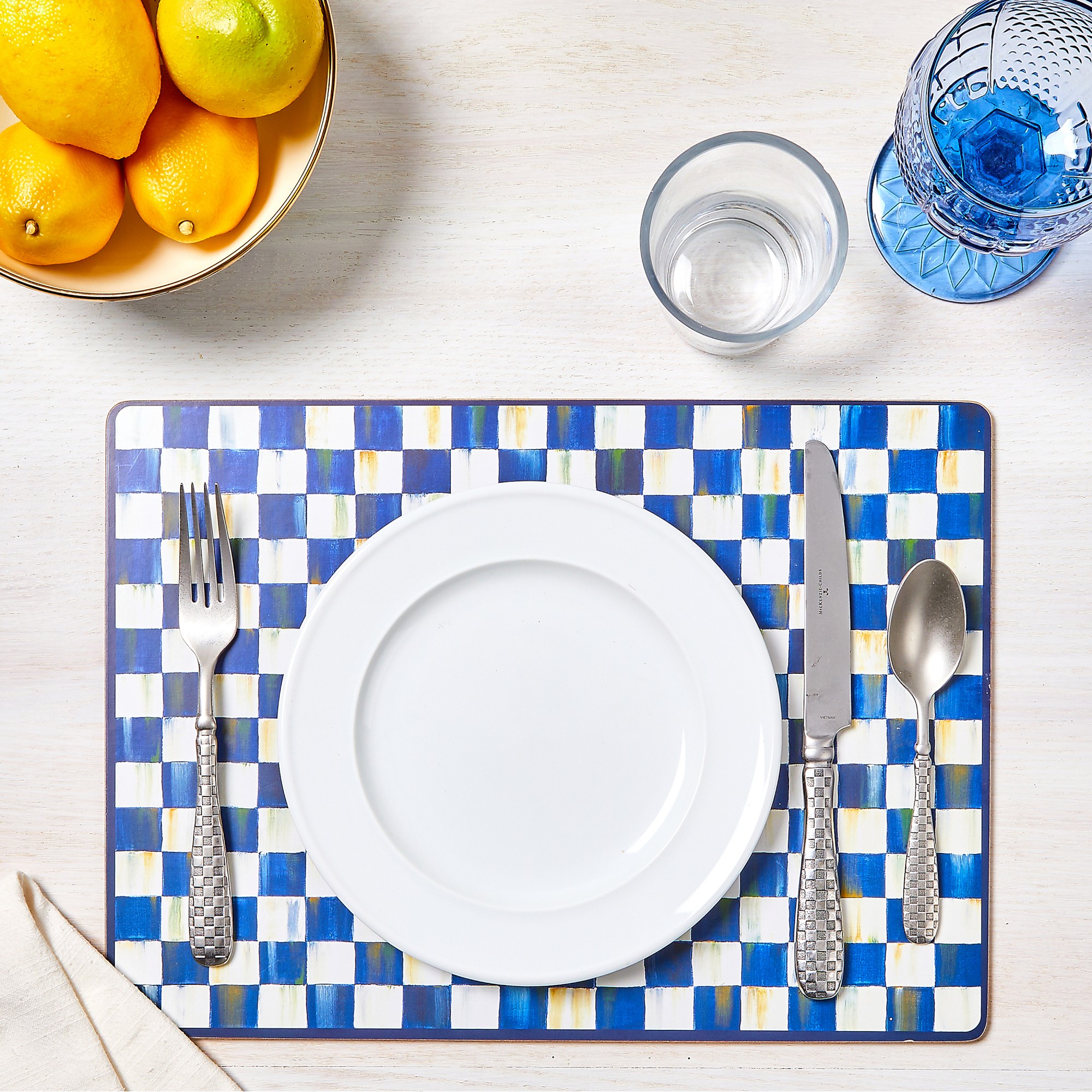 Mackenzie-Childs Royal Check Cork Back Placemats