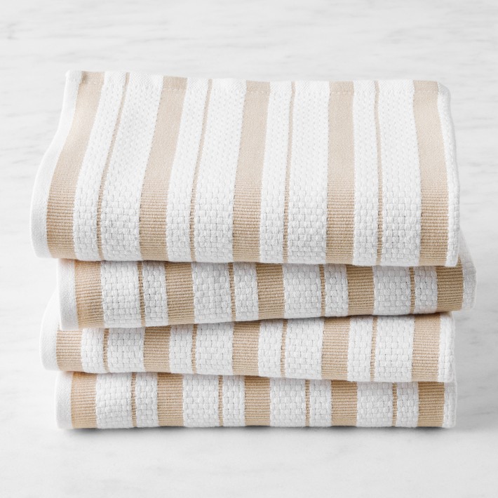Williams Sonoma Classic Stripe Towels, Set of 4, Khaki