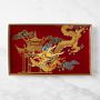 Lunar Large Rectangular Platter, Dragon