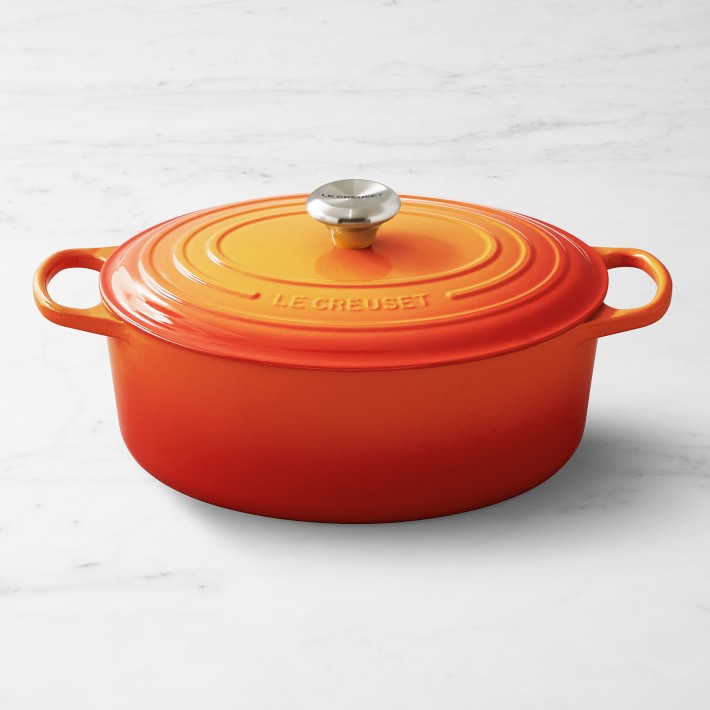 Le Creuset Signature Enameled Cast Iron Oval Dutch Oven - 9 1/2 QT - Flame (Orange)