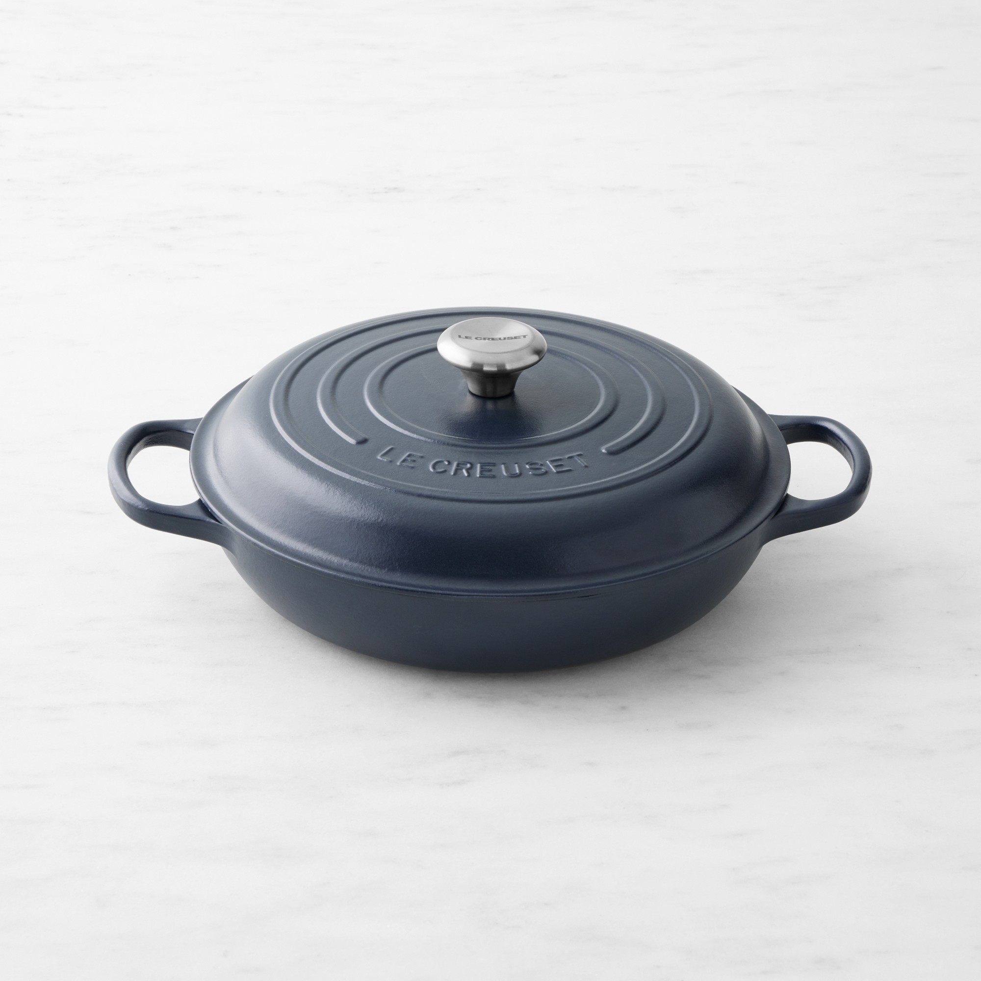 Le Creuset Signature Enameled Cast Iron Braiser, 3 1/2-Qt., Matte Navy