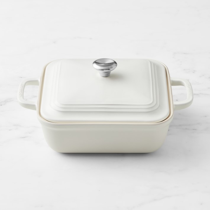 Le Creuset San Francisco Stoneware Square Covered Baker, 3-Qt. (White)