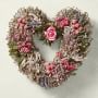 Pink Rose Garden Heart Wreath