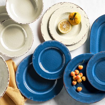 Rustic Outdoor Melamine 12 Piece Dinnerware Set Williams Sonoma