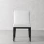 Wilson Side Chair, Standard Cushion, Performance Slub Weave, White, Ebony Leg