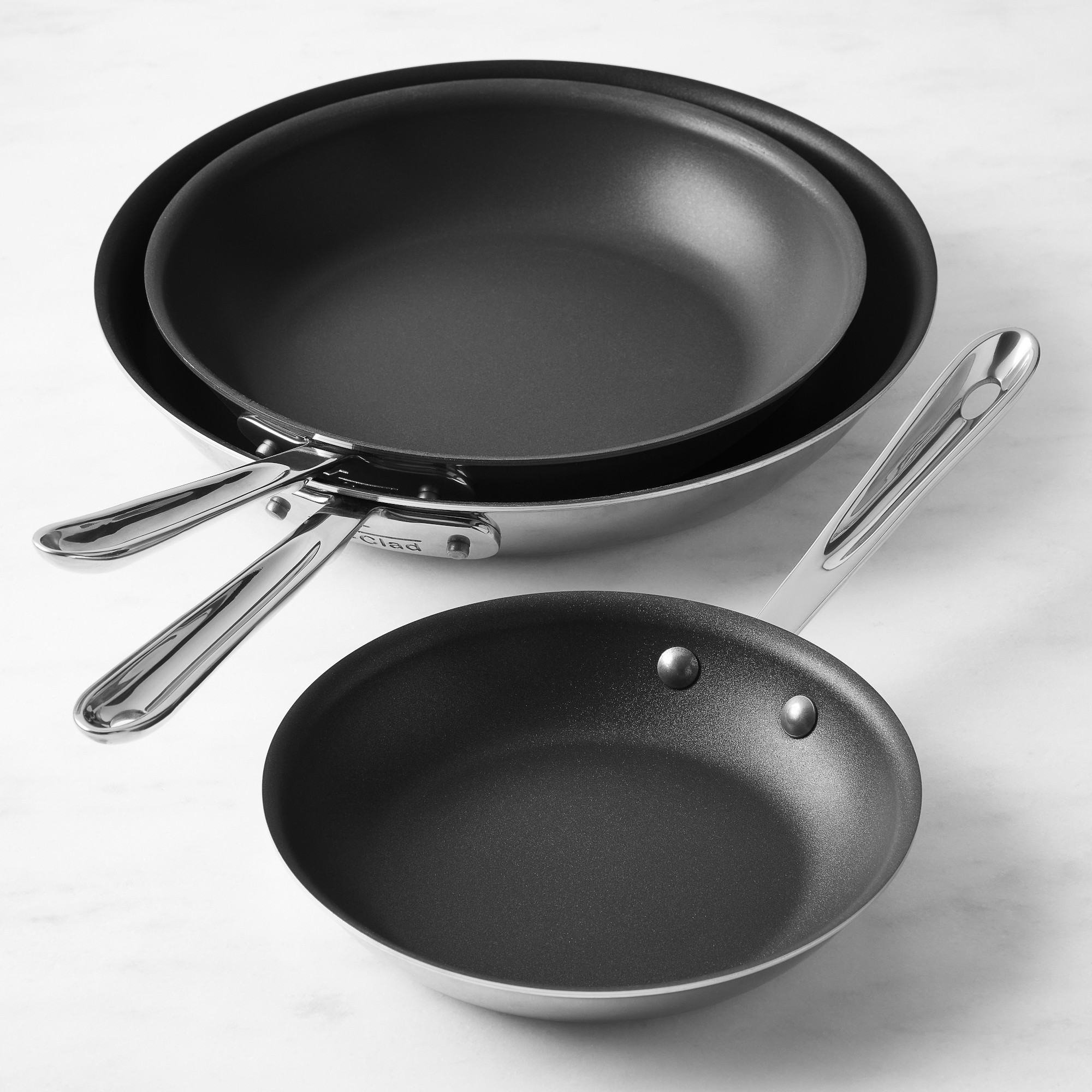 All-Clad D5® Stainless-Steel Nonstick 3-Piece Fry Pan Set