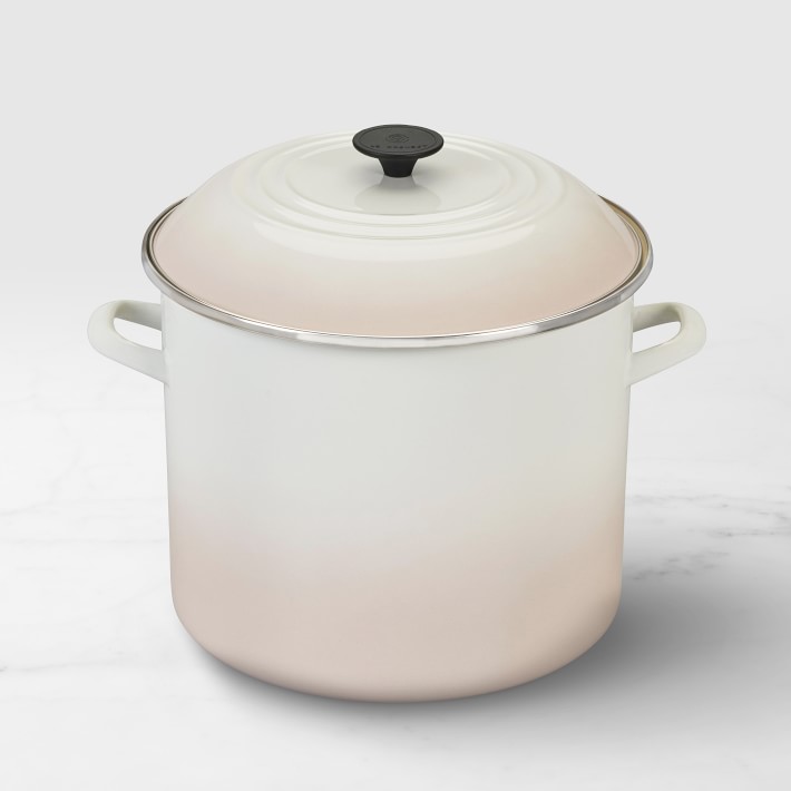 Le Creuset Enameled-Steel Stock Pot, Meringue
