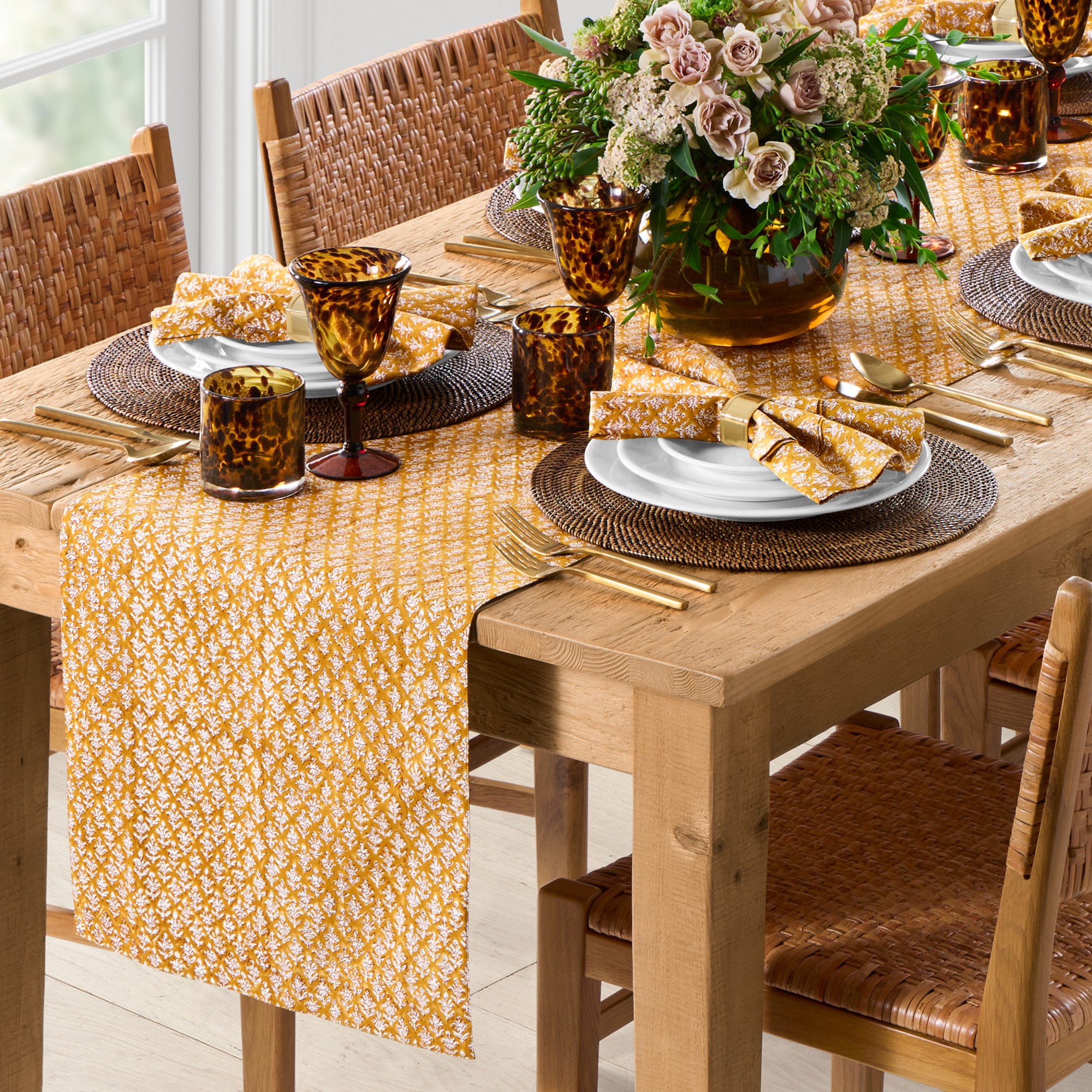 Harvest Block Print Table Runner