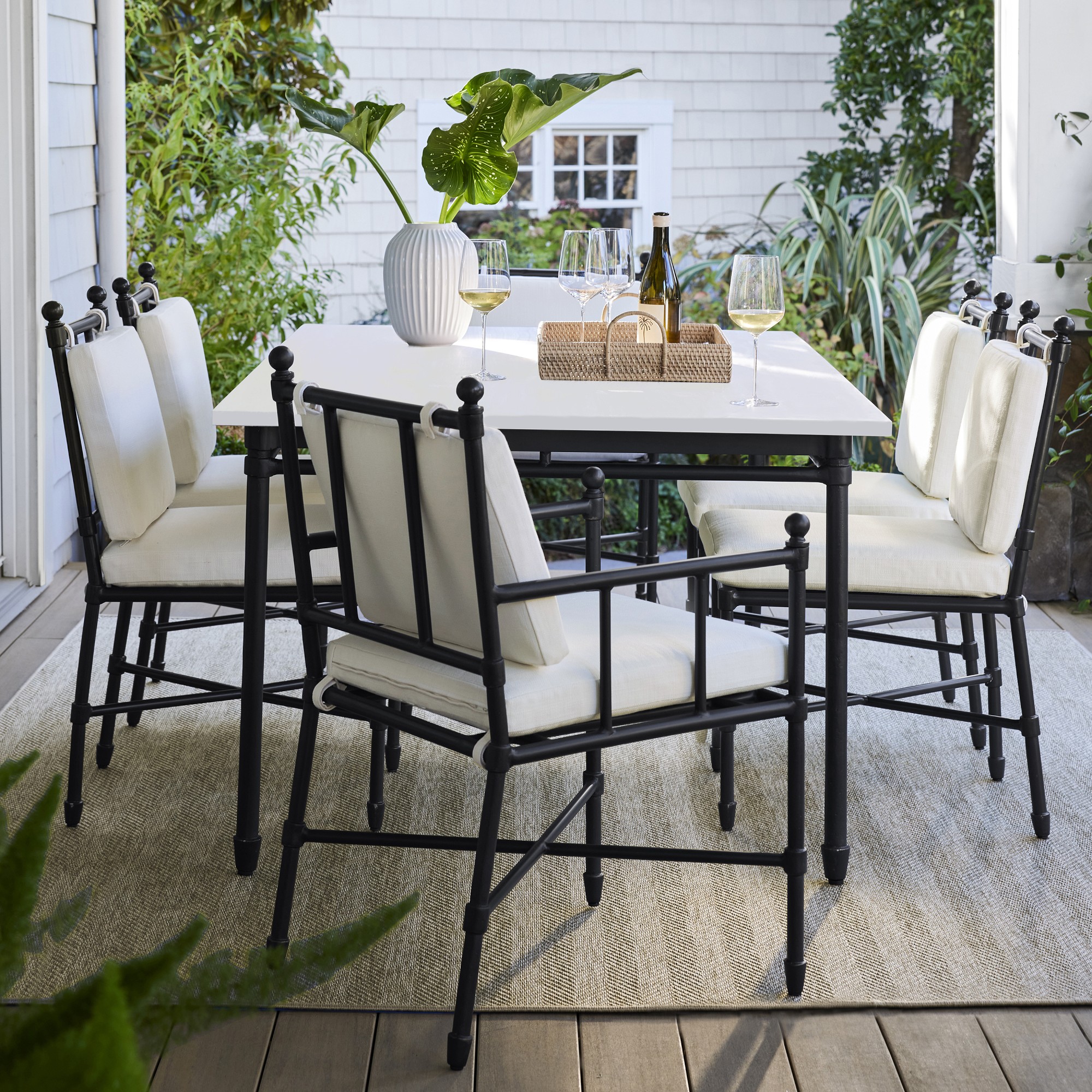 Calistoga Fiberstone Dining Table & Calistoga Dining Chairs (72")