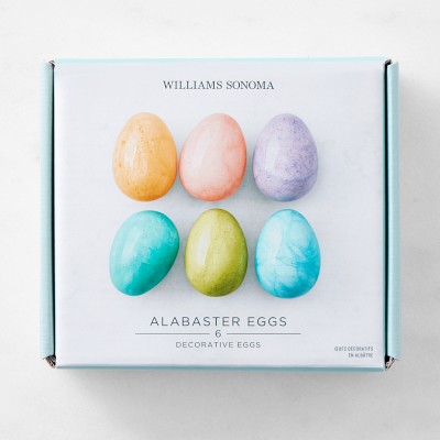 Williams Sonoma Alabaster Eggs Hand Carved outlets in Italy Mint In Box Set of Six