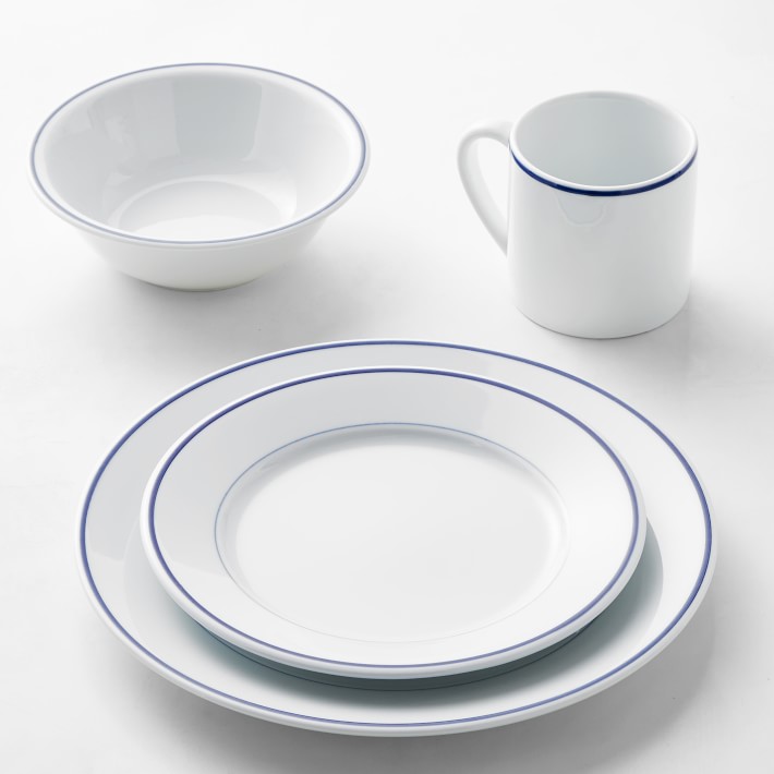 Apilco Tradition Blue-Banded Porcelain Dinnerware Sets | Williams-Sonoma