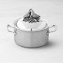 Ruffoni Opus Prima Hammered Stainless-Steel Soup Pot with Lovebirds Knob, 3 1/2-Qt.