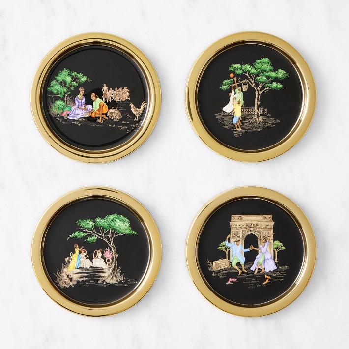 Sheila Bridges x Williams Sonoma Harlem Toile Coasters, Set of 4