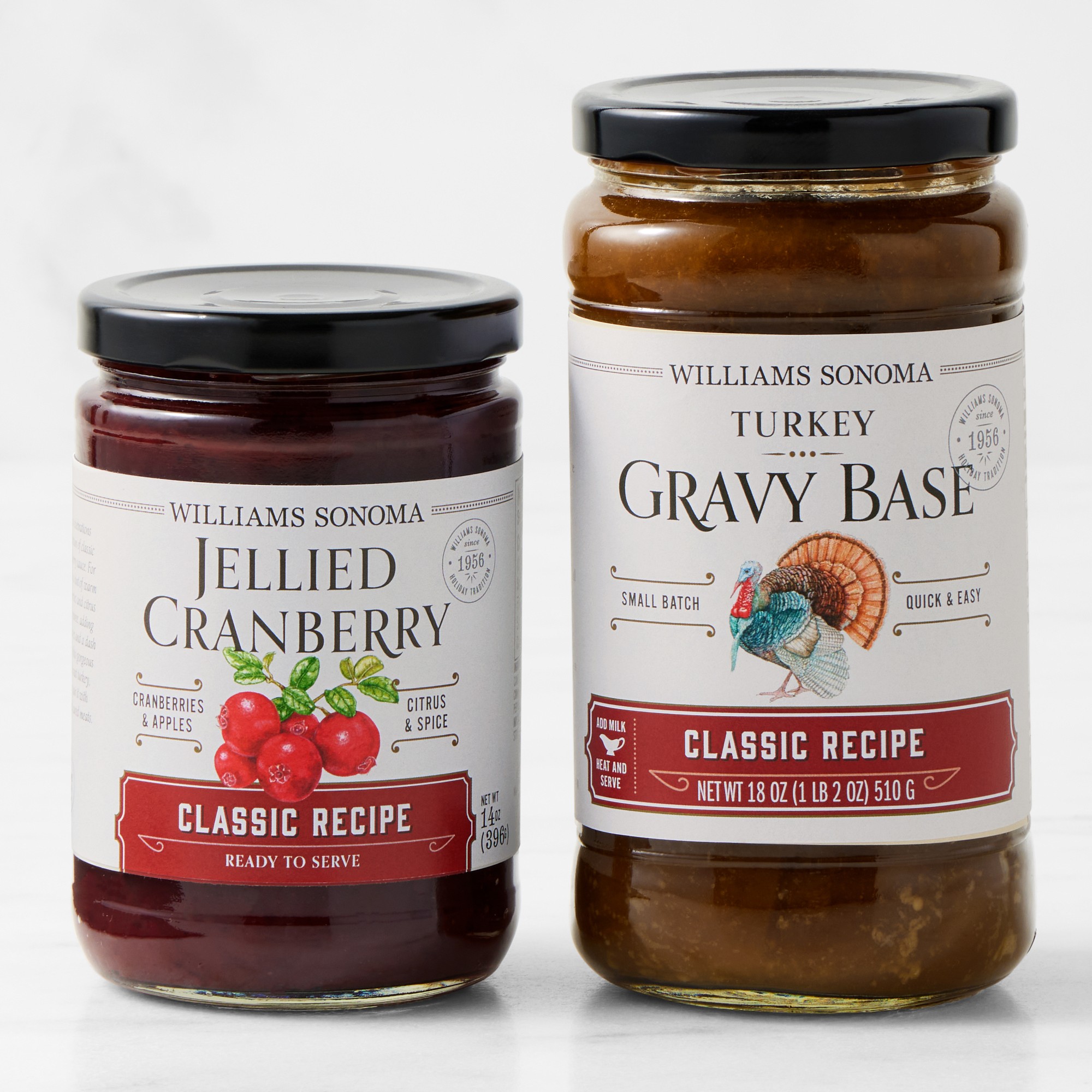 Williams Sonoma Jellied Cranberry & Turkey Gravy Base Set