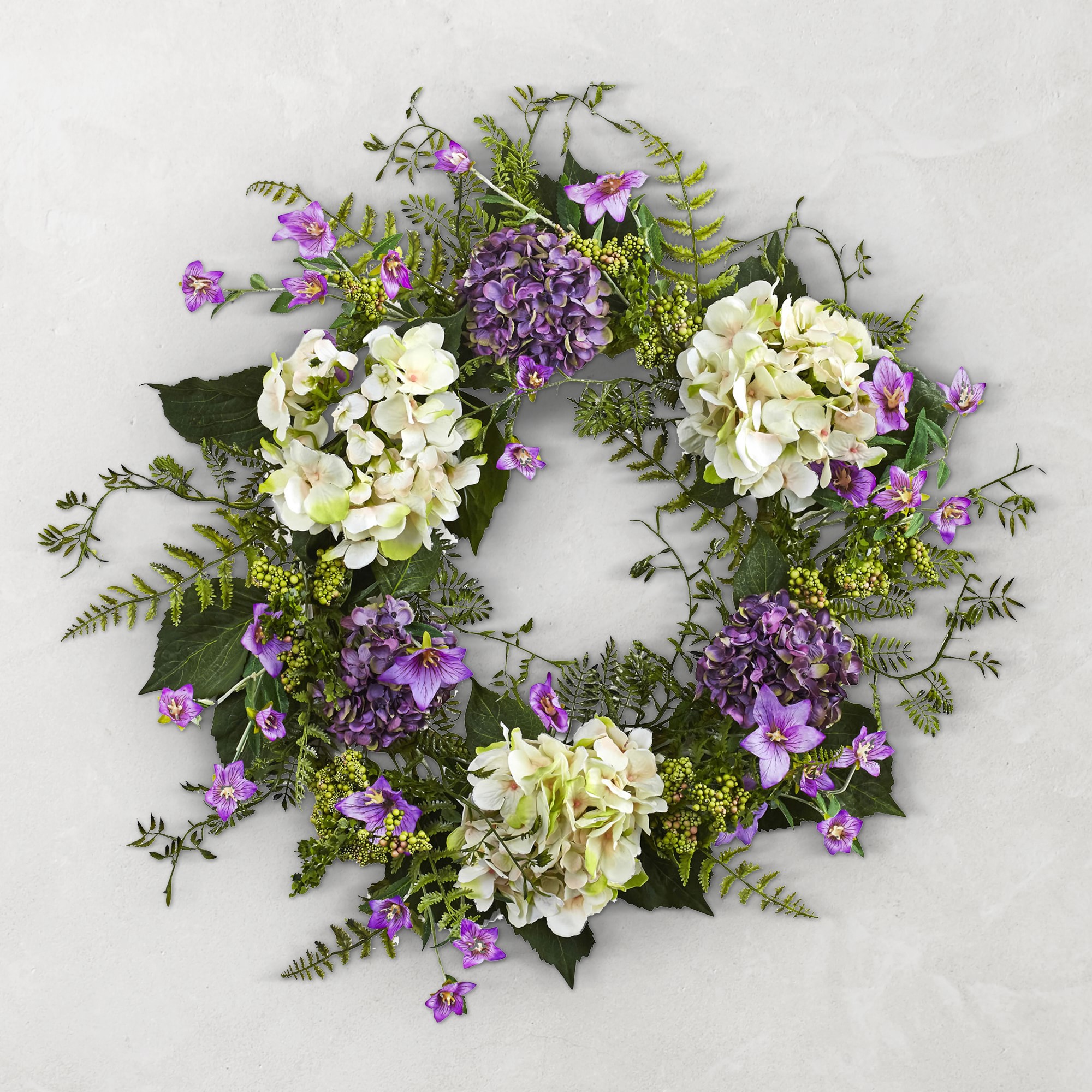 Hydrangea Berry Faux Wreath, 24"