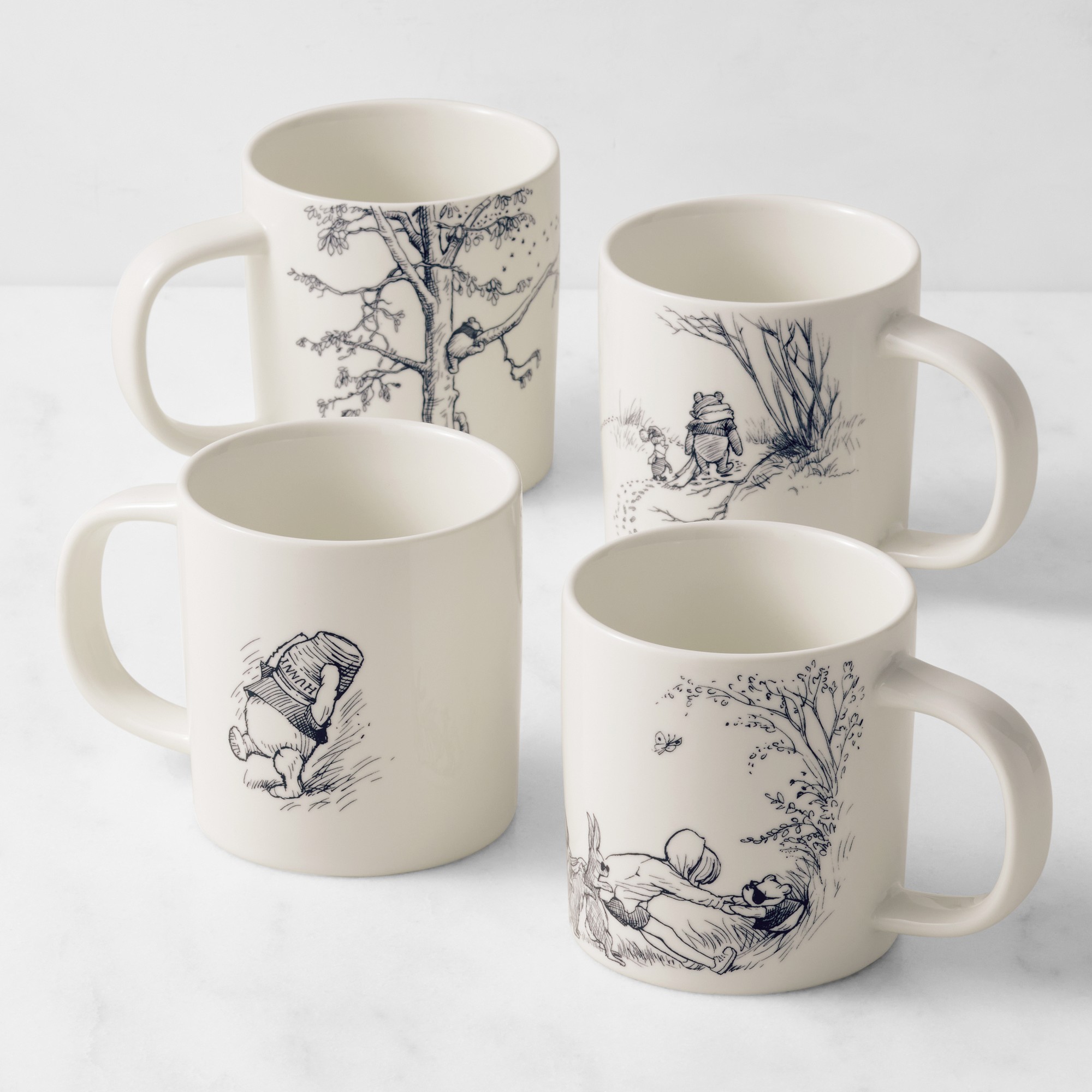 Rory Dobner x Williams Sonoma Winnie the Pooh Mugs, Set of 4